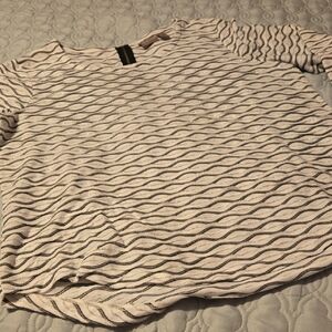 Chico's Black and White Wavy Stripe Top Size 2